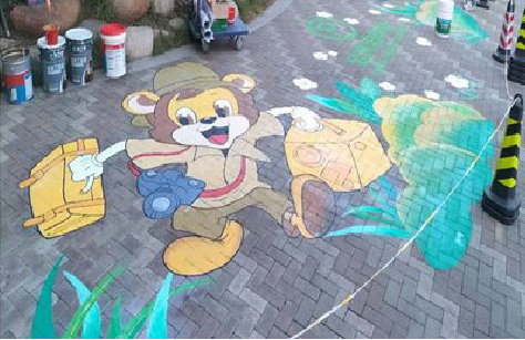 北流夏季画地面彩绘会遇到的问题