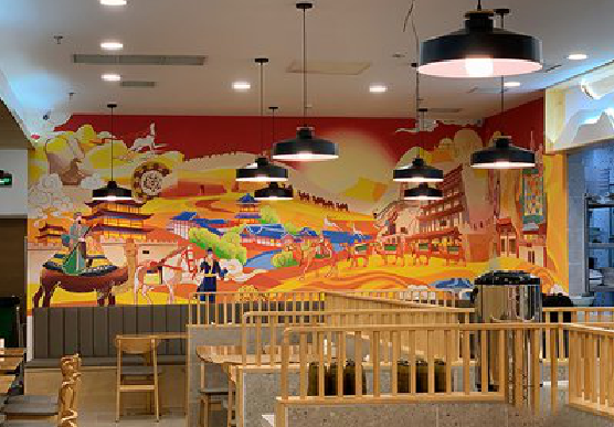 北流商业空间彩绘介绍。