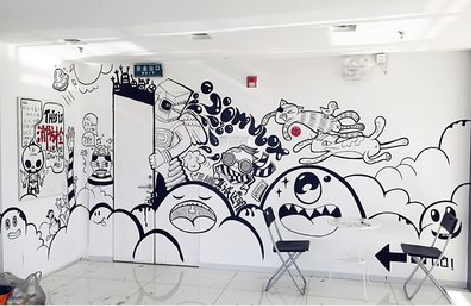 北流手绘墙并非传统涂鸦。